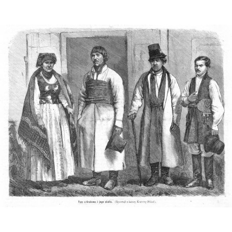 "Typy z Krakowa i jego okolic. (Rysował z natury Ksawery Pillati)."