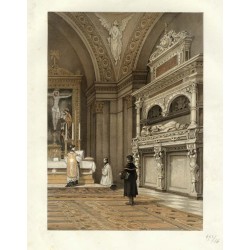 Wawel. Katedra - Kaplica Potockich / "Kaplica Potockich, widok od strony wejścia z bocznej południowej nawy na ściany: południow