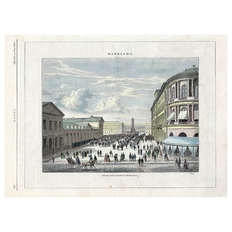 Warszawa. Przegląd strazy ogniowej na Placu Saskim / "WARSZAWA. Przegląd straży ogniowéj na Saskim Placu. (1842)"