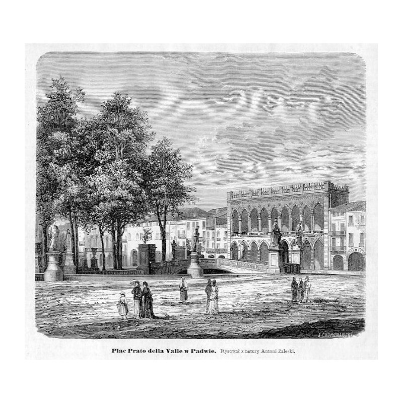 "Plac Prato della Valle w Padwie. Rysował z natury Antoni Zaleski. 364"
