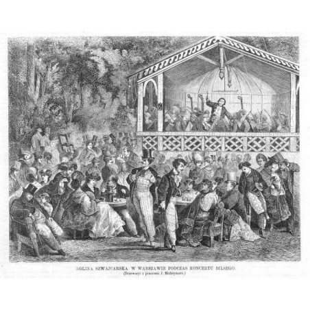 Dolina Szwajcarska w Warszawie podczas koncertu Bilsego / "DOLINA SZWAJCARSKA W WARSZAWIE PODCZAS KONCERTU BILSEGO. (Drzeworyt z