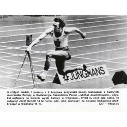 "[...] Rekordzista Polski - Michał Joachimowski - uzyskał najlepszy na świecie wynik halowy w trójskoku - 17,03 m [...] CAF - In