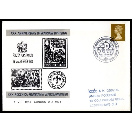 XXX Anniversary of Warsaw Uprising Poczta Powstańcza W Wa Sierpień 1944 Poczta Harcerska XXX Rocznica Powstania Warszawskiego 1