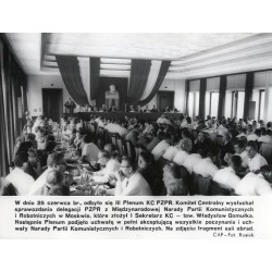 "W dniu 25 czerwca br., odbyło się III Plenum KC PZPR [...] tow. Władysław Gomułka [...]. CAF - Fot. Rosiak"