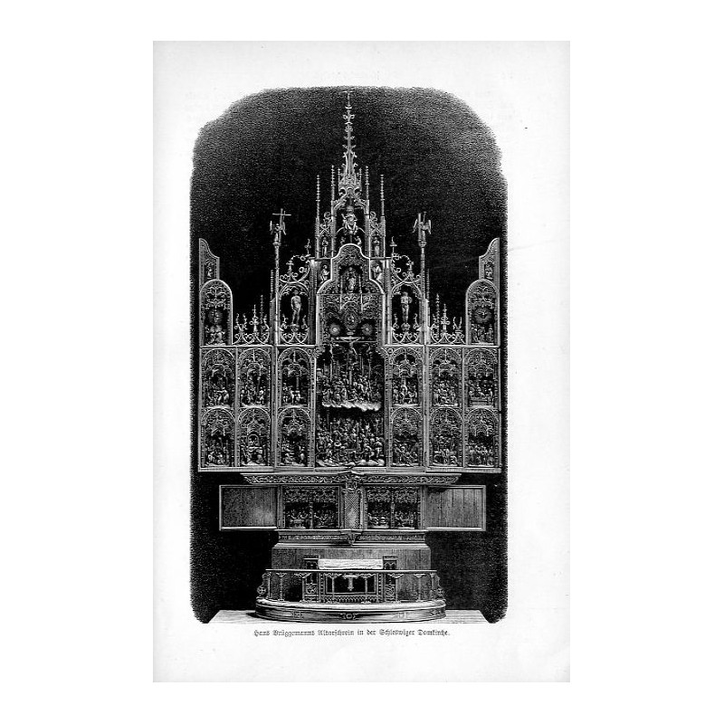 "Hans Brüggemanns Altarschrein in der Schleswiger Domkirche."