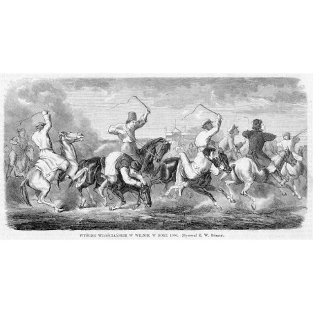 Wyścigi włościańskie w Wilnie, w roku 1866 / "WYŚCIGI WŁOŚCIAŃSKIE W WILNIE, W ROKU 1866. (Rysował E. W. Römer)."
