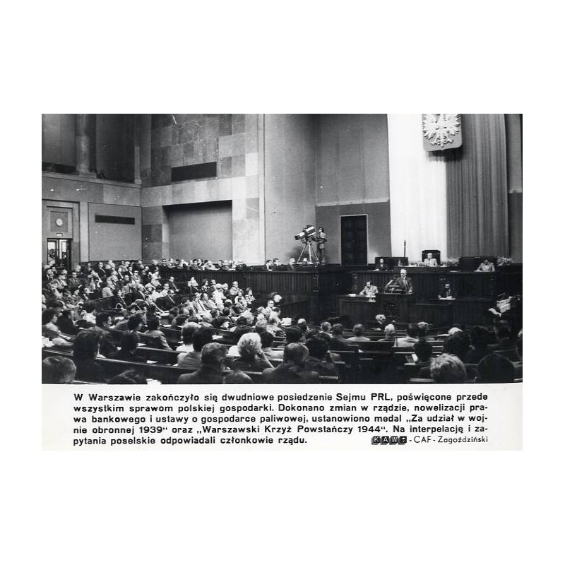 "W Warszawie zakończyło się dwudniowe posiedzenie Sejmu PRL, poświęcone przede wszystkim sprawom polskiej gospodarki [...] KAW-C