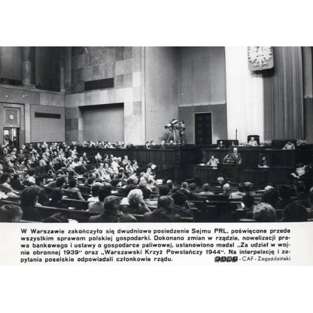 "W Warszawie zakończyło się dwudniowe posiedzenie Sejmu PRL, poświęcone przede wszystkim sprawom polskiej gospodarki [...] KAW-C