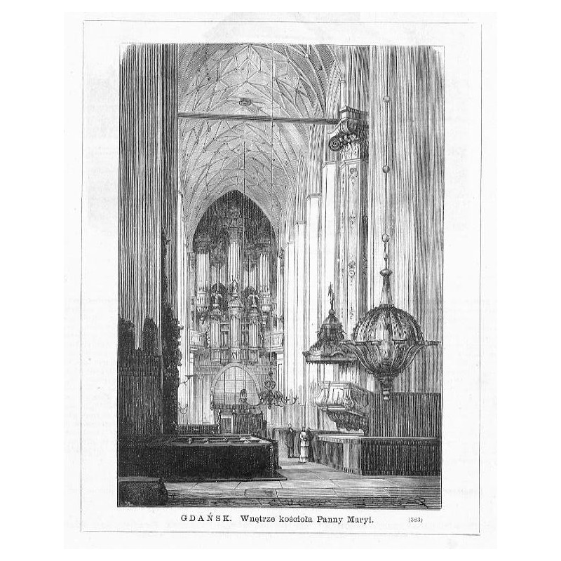 "GDAŃSK. Wnętrze kościoła Panny Maryi. (383)"
