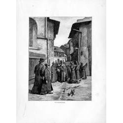 "Ein Leichenbegängnitz." / Żydowskie obrzędy pogrzebowe w Galicji