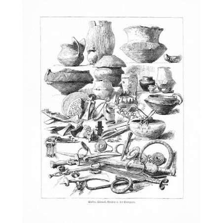 [1] "Waffen, Schmuck, Geräthe sc. der Bronzezeit." [2] "Kunde Skythisch, La Téne und römisch."