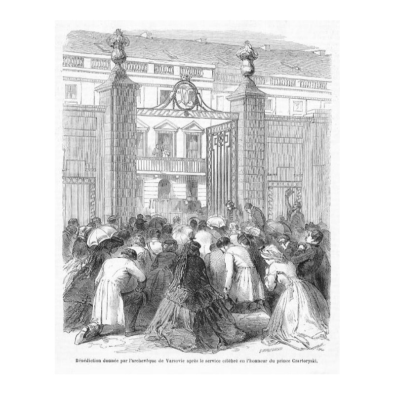 "Bénédiction donnée par l'archevéque de Varsovie aprés le service célébré en l'honneur du prince Czartoryski."