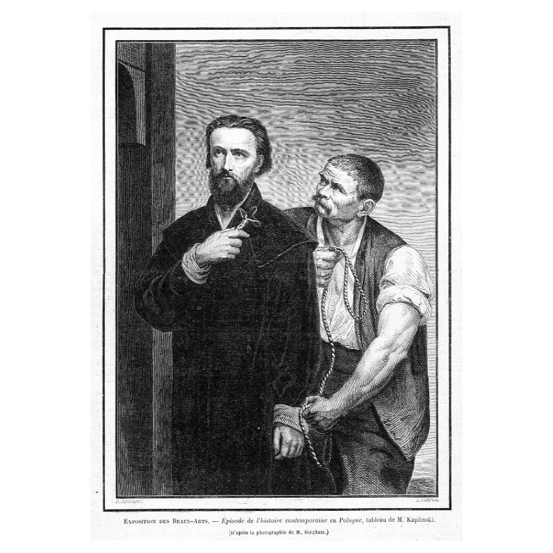 "EXPOSITION DES BEAUX-ARTS. - Épisode de l'histoire contemporaine en Pologne, tableau de M. Kaplinski. (D'apres la photographie