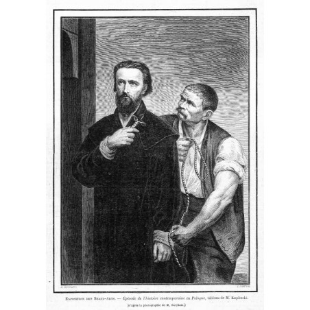 "EXPOSITION DES BEAUX-ARTS. - Épisode de l'histoire contemporaine en Pologne, tableau de M. Kaplinski. (D'apres la photographie