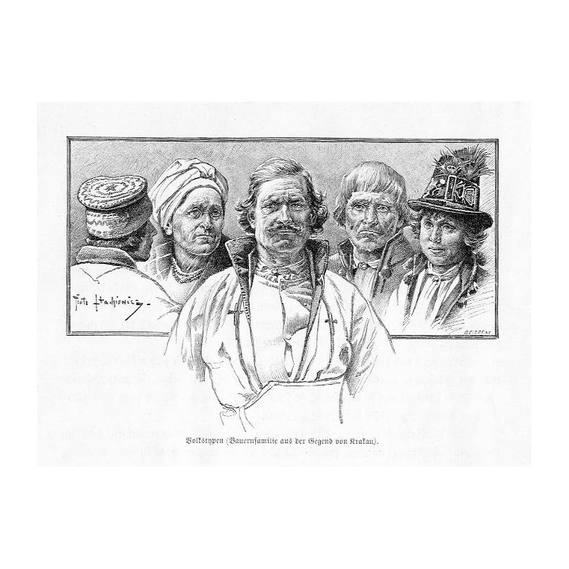 "Volkstypen (Bauernfamilie aus der Gegend Krakau)."