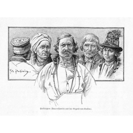 "Volkstypen (Bauernfamilie aus der Gegend Krakau)."