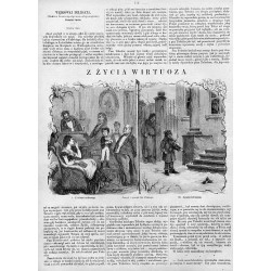 Z życia wirtuoza / [1] "Z ŻYCIA WIRTUOZA. I. Z dziecka cudownego, III. Z grajka żebrzącego, Pomysł i rysunek Ks. Pillatego." [2