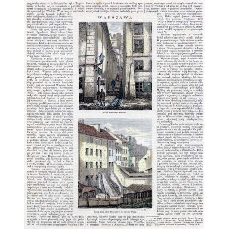 "[1] WARSZAWA. Ulica Kamienne schodki. [2] Domy przy ulicy Brzozowéj od strony Wisły. (1904-5)"