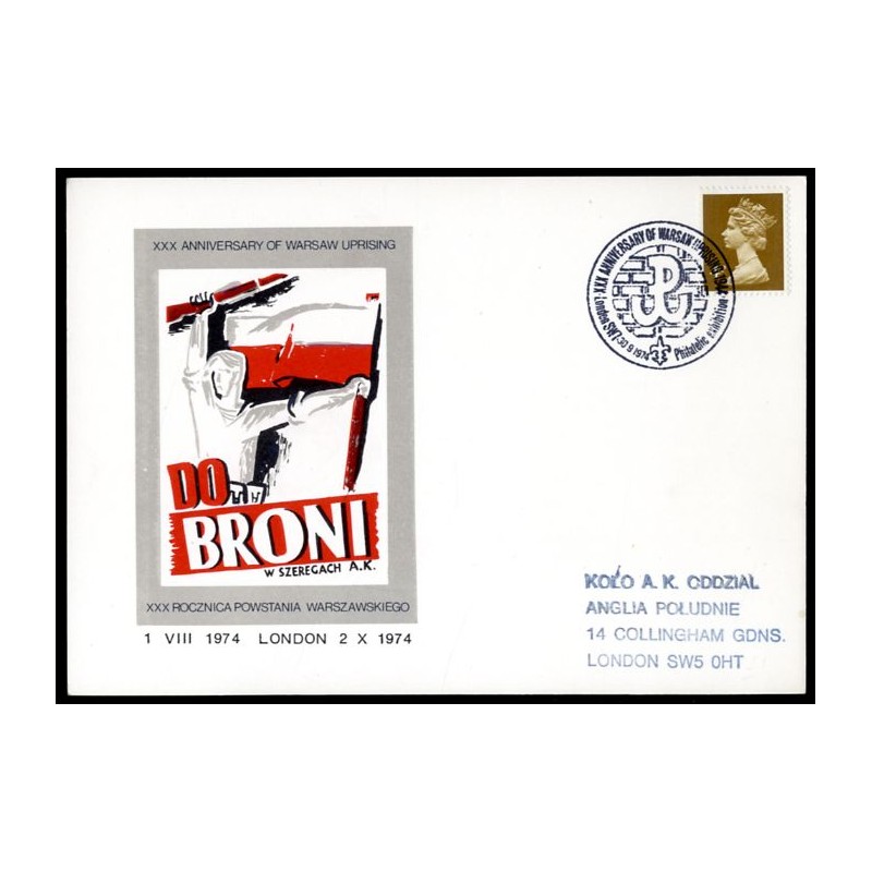 XXX Anniversary of Warsaw Uprising Do Broni w Szeregach AK XXX Rocznica Powstania Warszawskiego 1 VIII 1974 London 2 X 1974 / "X