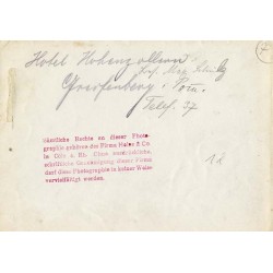 "Hotel Hohenzollern Inh. Max Schulz [?] Greifenberg i. Pom. [...]"