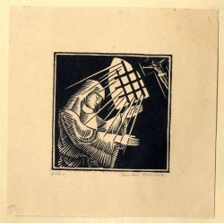 "Dzień" / Postać zakonnicy w celi w świetle słonecznym