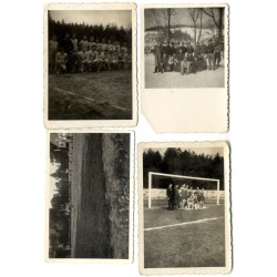 Zestaw 12 fotografii piłkarzy Łabędzkiego Towarzystwa Sportowego (Ł.T.S.) w Łabędach
