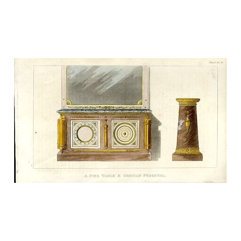 A Pier Table & Grecian Pedestal / "A PIER TABLE & GRECIAN PEDESTAL."