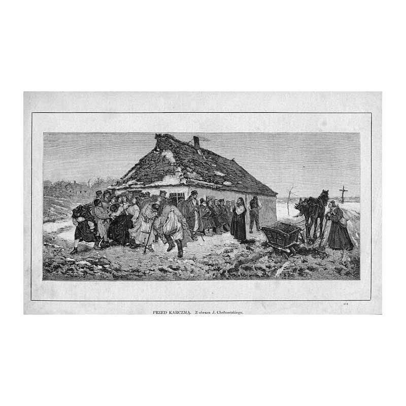 Przed karczmą. Z obrazu J. Chełmońskiego. 414 / "PRZED KARCZMĄ. Z obrazu J. Chełmońskiego. 414"