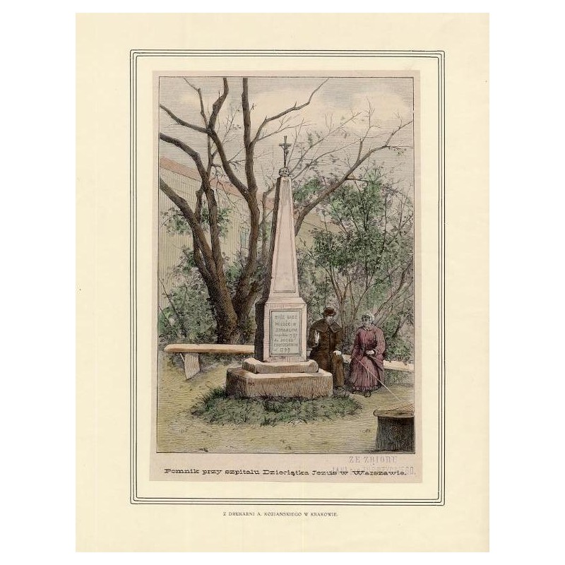 "Pomnik przy szpitalu Dzieciątka Jezus w Warszawie."