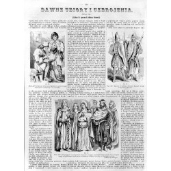 "DAWNE UBIORY I UZBROJENIA. (Zebrał i rysował Juliusz Kossak)."