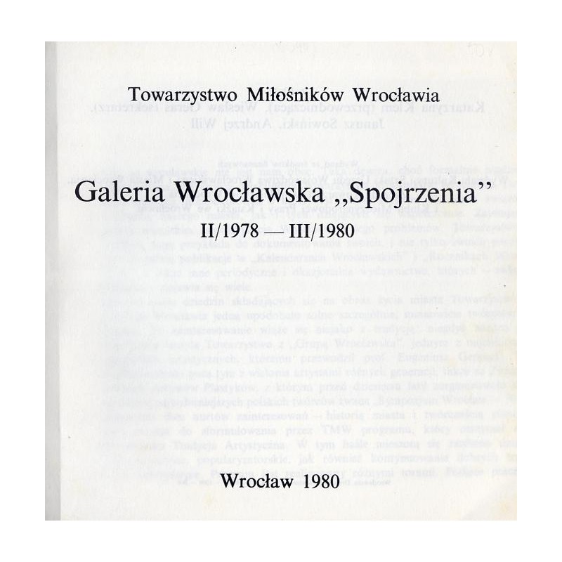 Galeria Wrocławska "Spojrzenia" II/1978-III/1980