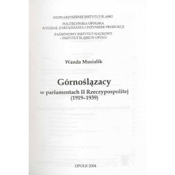 Górnoślązacy w parlamentach II Rzeczypospolitej (1919-1939)