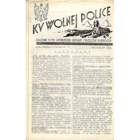 Ku Wolnej Polsce. Codzienne pismo Brygady Strzelców Karpackich. R.2 (1941). Nr 214 (320) (6 września 1941) / Pociąg pancerny pod