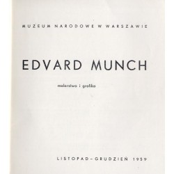 Edvard Munch. Malarstwo i grafika listopad-grudzień 1959