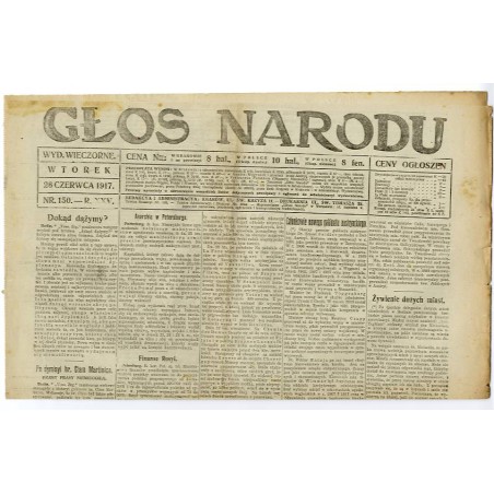 Głos Narodu. R.25 (1917). Nr 150 (26 czerwca 1917). Wydanie wieczorne