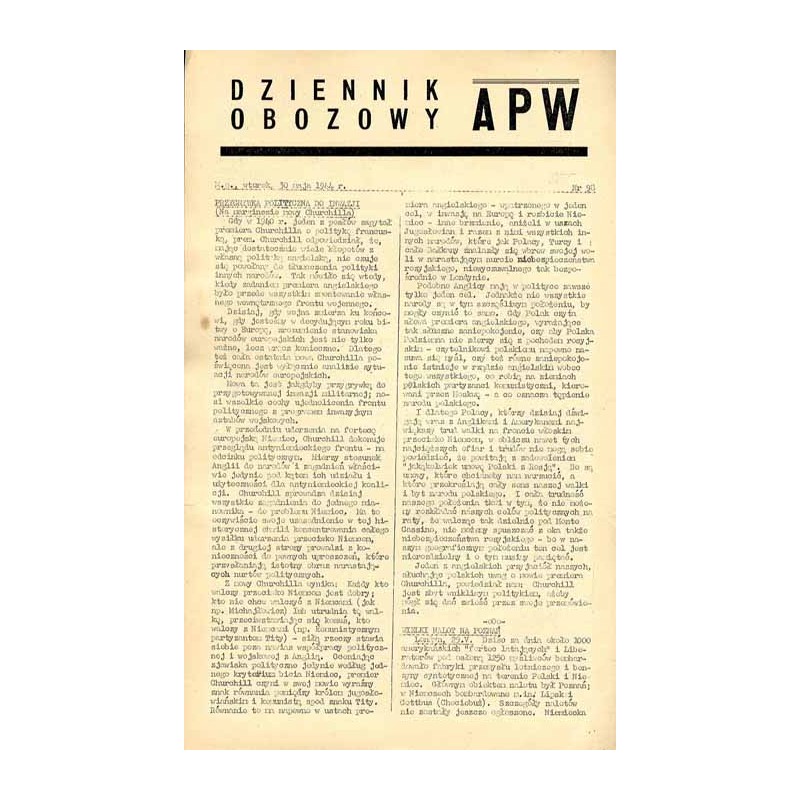 Dziennik Obozowy APW. 1944. Nr 98 (30 maja 1944)
