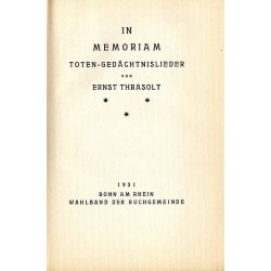 In Memoriam. Toten-Gedächtnislieder