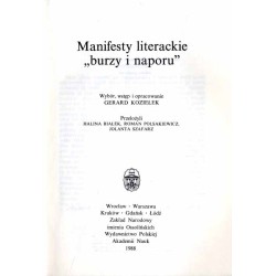 Manifesty literackie "burzy i naporu"