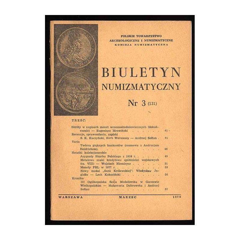 Biuletyn Numizmatyczny. 1978. Nr 3 (131) (III 1978)
