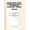 Współczesna myśl literaturoznawcza w Republice Federalnej Niemiec. Antologia