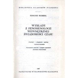 Wykłady z fenomenologii wewnętrznej świadomości czasu