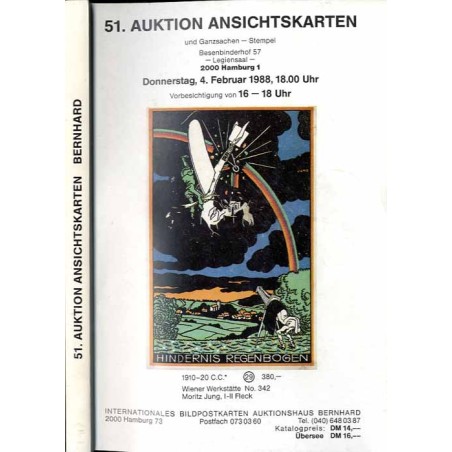 [Martin Bernhard] 51. Auktion Ansichtskarten und Ganzsachen - Stempel im Gewerkschaftshaus, 2000 Hamburg 1. Donnerstag, den 4. F