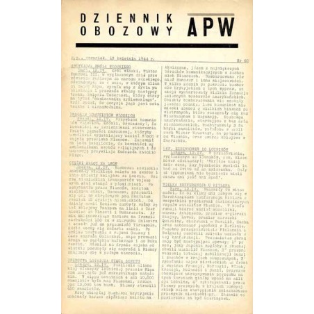 Dziennik Obozowy APW. 1944. Nr 60 (13 kwietnia 1944)