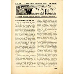 Wiadomości Rolnicze. Tygodnik poświęcony sprawom rolniczym, organizacyjnym społecznym. R.3 (1936). Nr 45-46 (15-22 listopad 1936