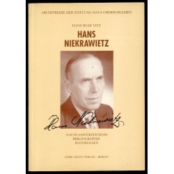 Hans Niekrawietz. Nachlassverzeichnis, Bibliographie, Materialien