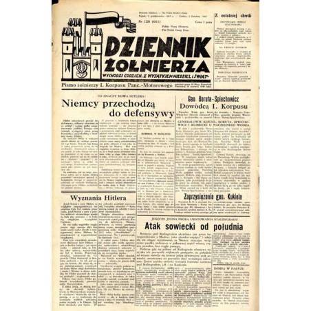 Dziennik Żołnierza. [...] Pismo żołnierzy I. Korpusu Panc.-Motorowego. R.3 (1942). Nr 128 (661) (2 października 1942) / Gen. Bor