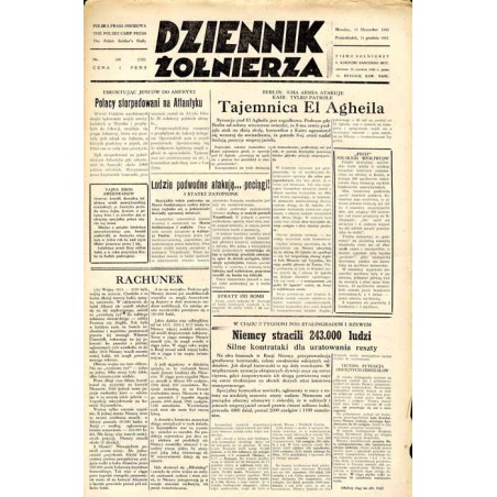Dziennik Żołnierza. [...] Pismo żołnierzy I. Korpusu Panc.-Motorowego. R.3 (1942). Nr 189 (722) (14 grudnia 1942)