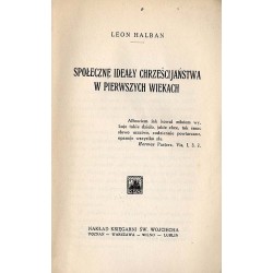 Społeczne ideały chrześcijaństwa w pierwszych wiekach
