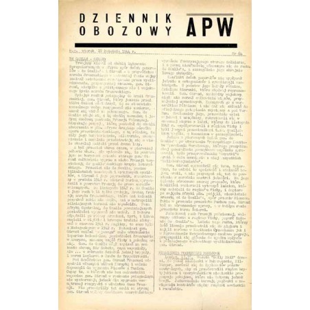 Dziennik Obozowy APW. 1944. Nr 64 (18 kwietnia 1944)