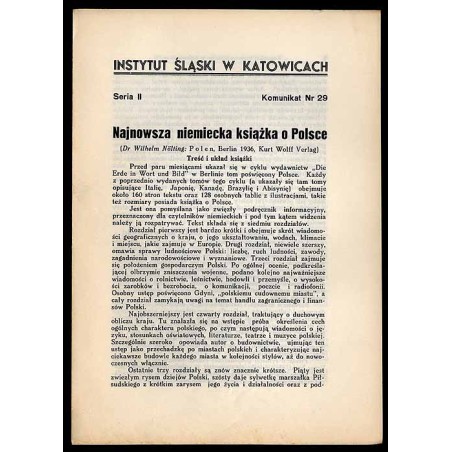 Najnowsza niemiecka książka o Polsce (Dr Wilhelm Nölting: Polen, Berlin 1936, Kurt Wolff Verlag)